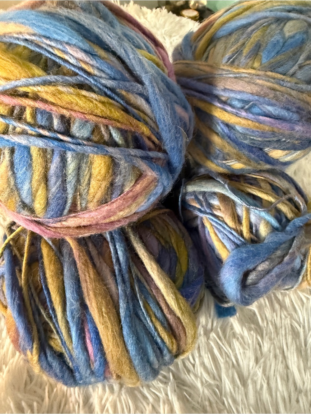Estelle Woolly Bully yarn bundle round in balls for your next project